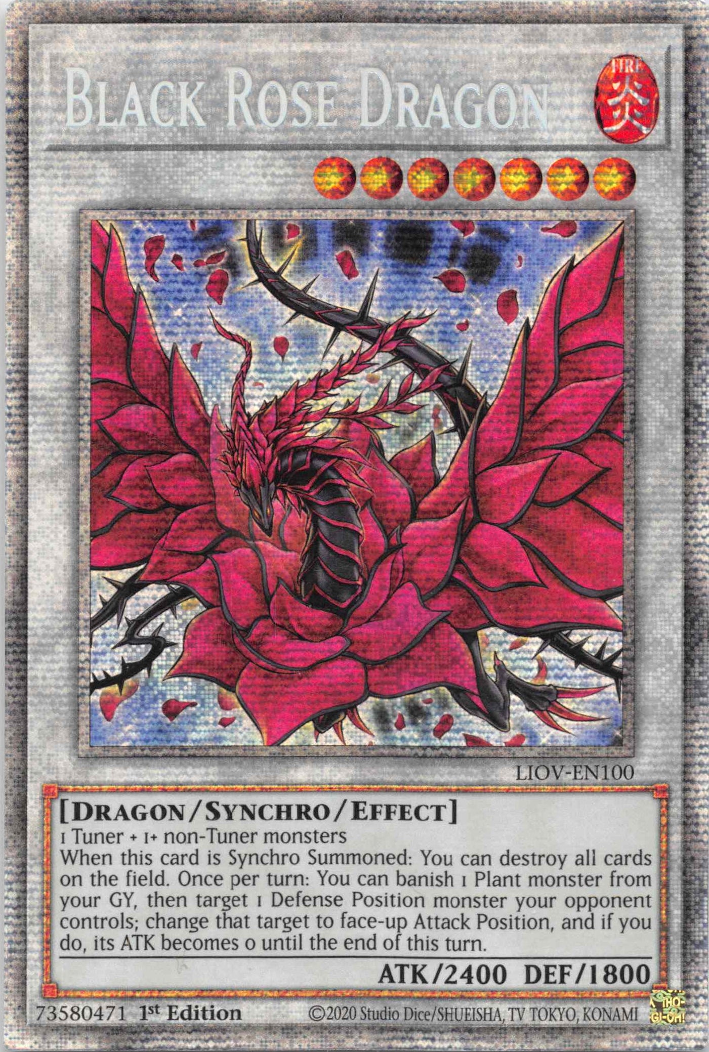 Black Rose Dragon [LIOV-EN100] Starlight Rare | Galaxy Games LLC