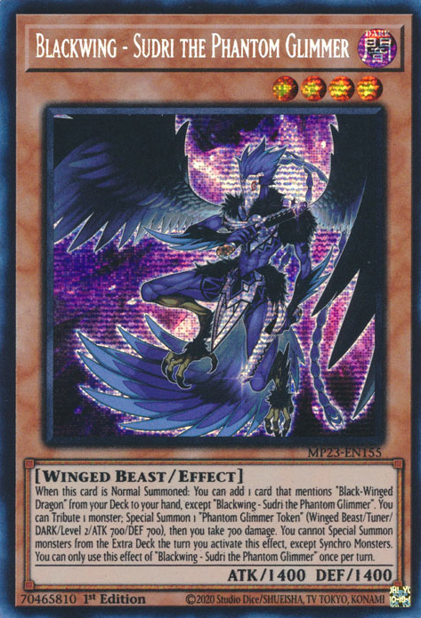 Blackwing - Sudri the Phantom Glimmer [MP23-EN155] Prismatic Secret Rare | Galaxy Games LLC