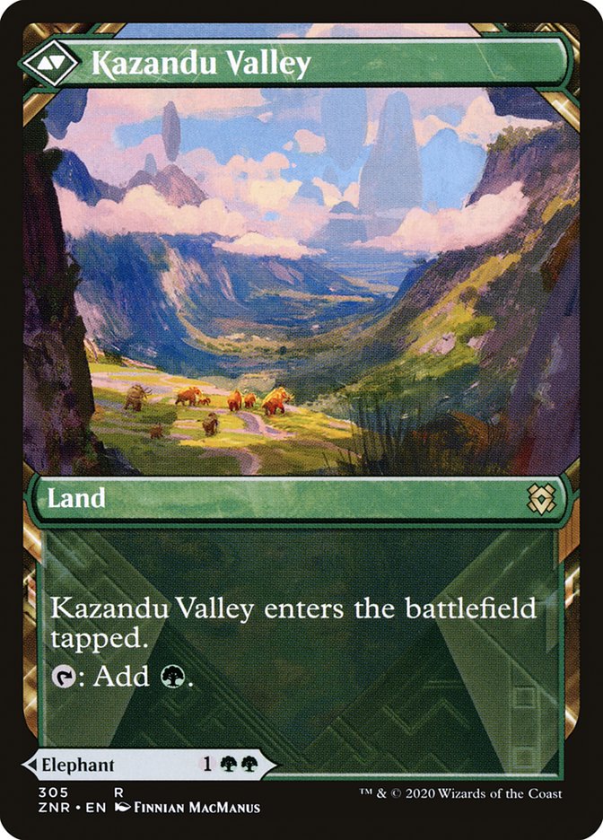 Kazandu Mammoth // Kazandu Valley (Showcase) [Zendikar Rising] | Galaxy Games LLC