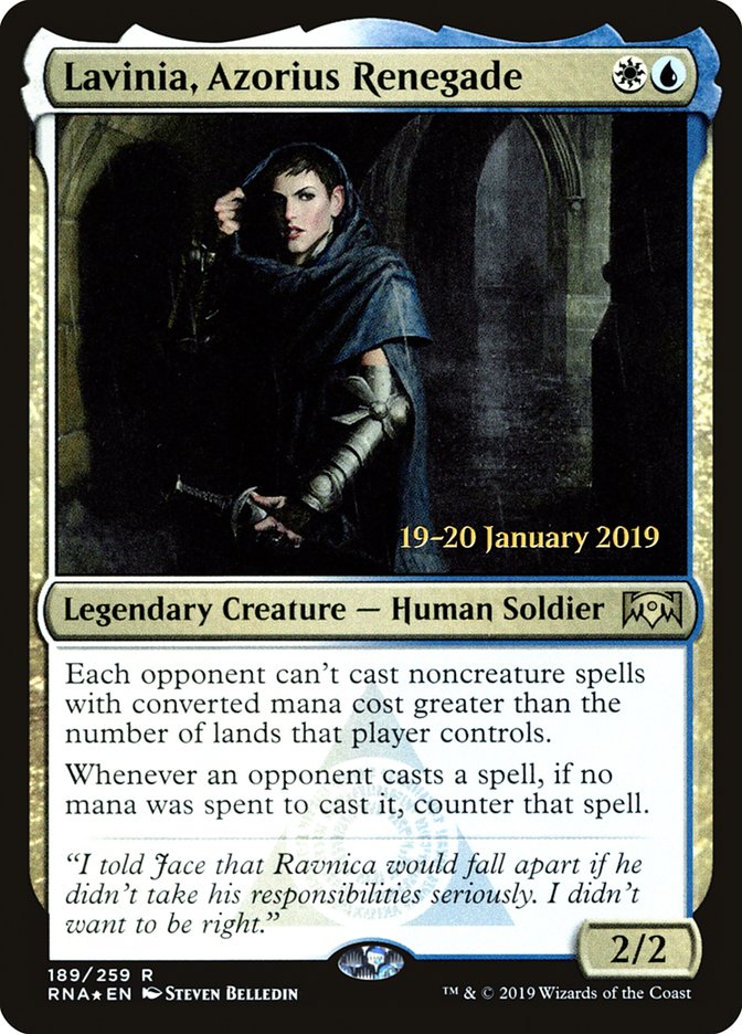 Lavinia, Azorius Renegade [Ravnica Allegiance Prerelease Promos] | Galaxy Games LLC