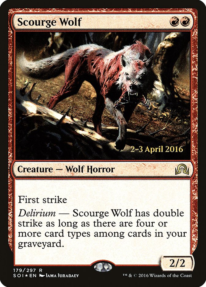 Scourge Wolf [Shadows over Innistrad Prerelease Promos] | Galaxy Games LLC