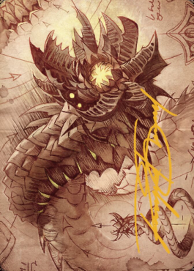 Wurmcoil Engine Art Card (Gold-Stamped Signature) [The Brothers' War Art Series] | Galaxy Games LLC