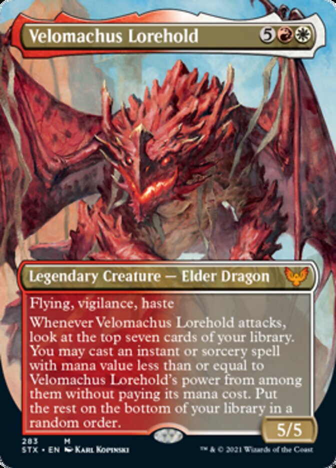 Velomachus Lorehold (Borderless Alternate Art) [Strixhaven: School of Mages] | Galaxy Games LLC