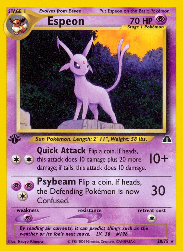 Espeon (20/75) [Neo Discovery 1st Edition] | Galaxy Games LLC