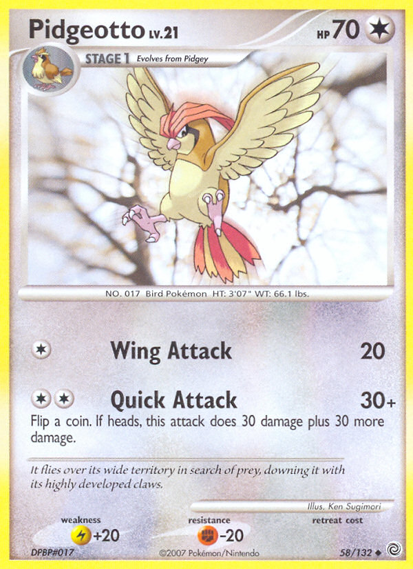 Pidgeotto (58/132) [Diamond & Pearl: Secret Wonders] | Galaxy Games LLC