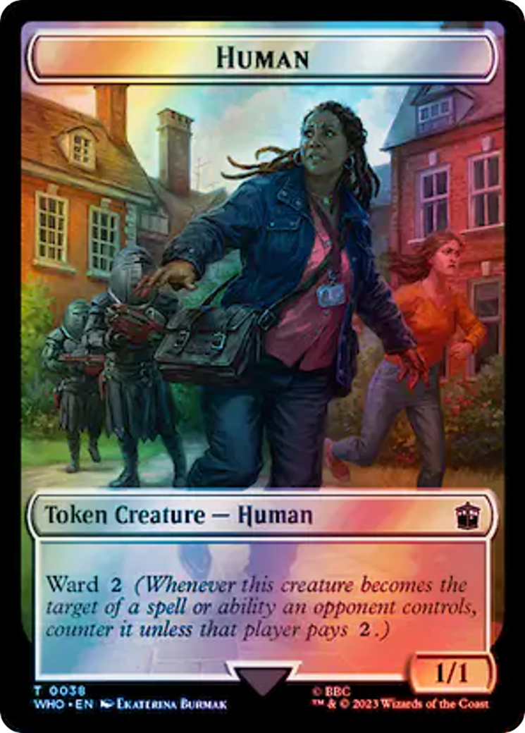 Human (0038) // Food (0058) Double-Sided Token (Surge Foil) [Doctor Who Tokens] | Galaxy Games LLC