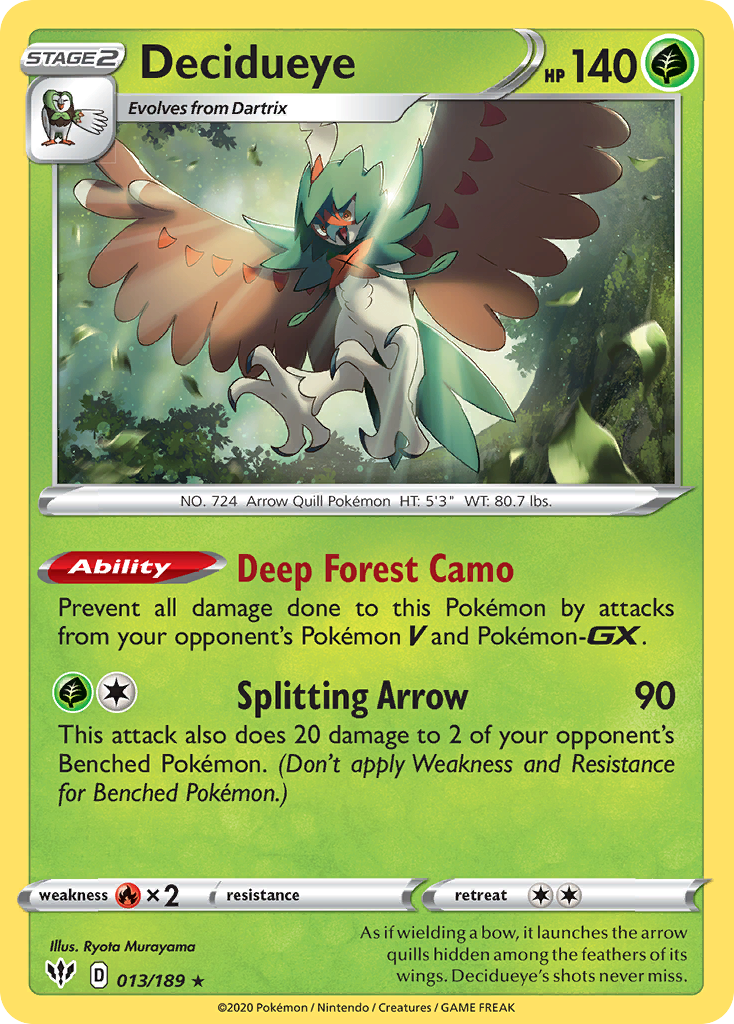 Decidueye (013/189) [Sword & Shield: Darkness Ablaze] | Galaxy Games LLC