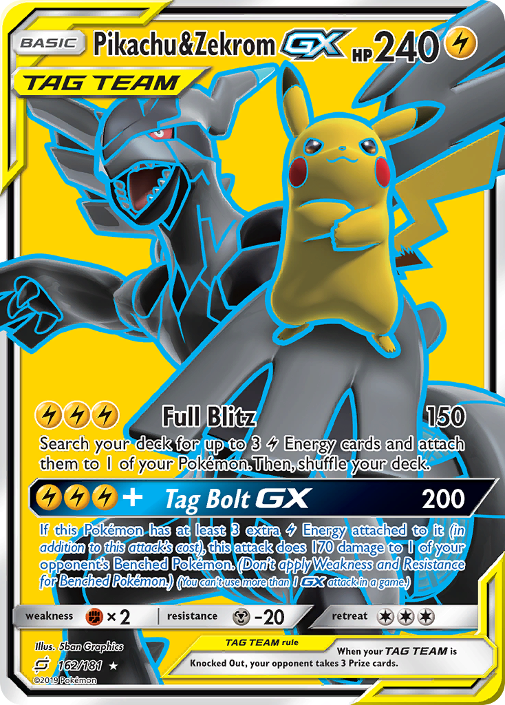 Pikachu & Zekrom GX (162/181) [Sun & Moon: Team Up] | Galaxy Games LLC