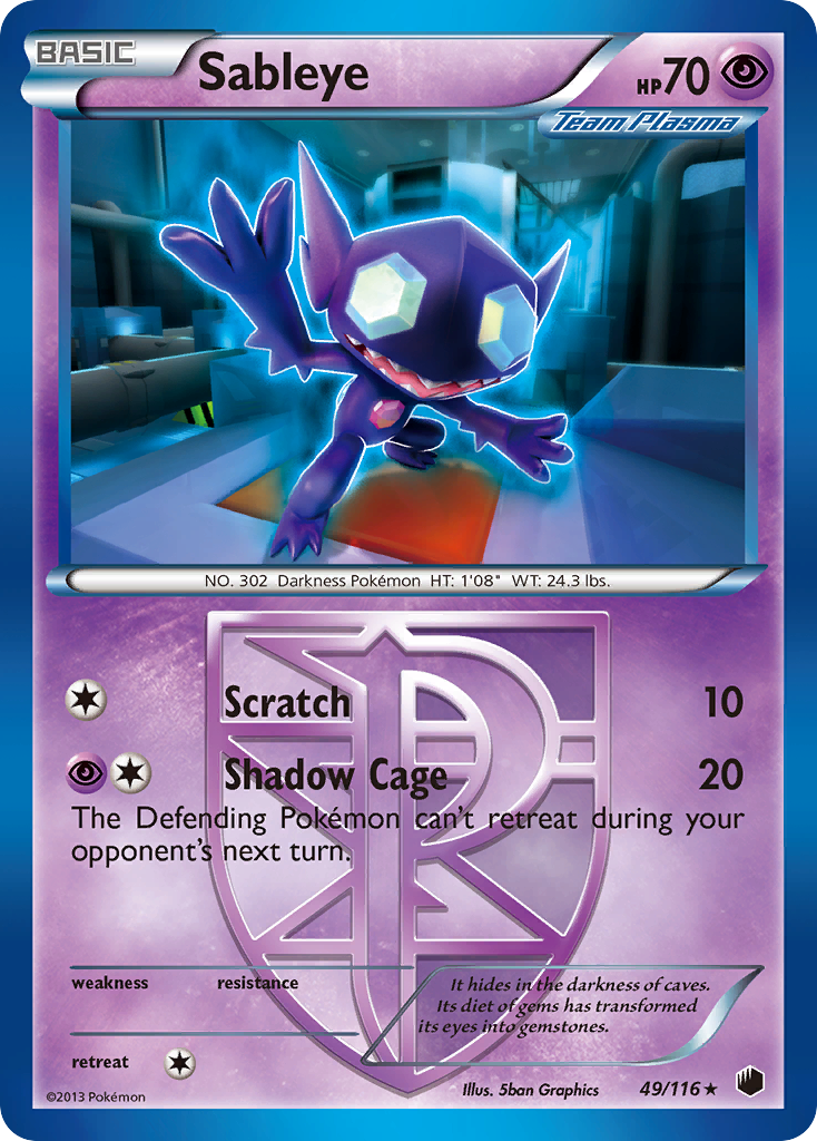 Sableye (49/116) [Black & White: Plasma Freeze] | Galaxy Games LLC