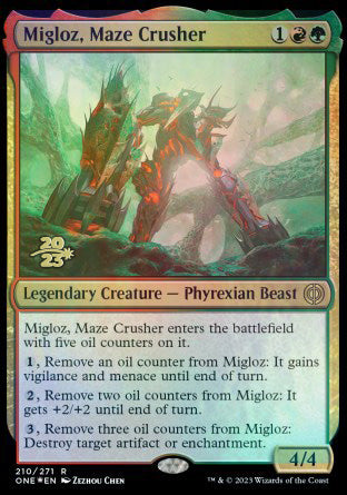 Migloz, Maze Crusher [Phyrexia: All Will Be One Prerelease Promos] | Galaxy Games LLC