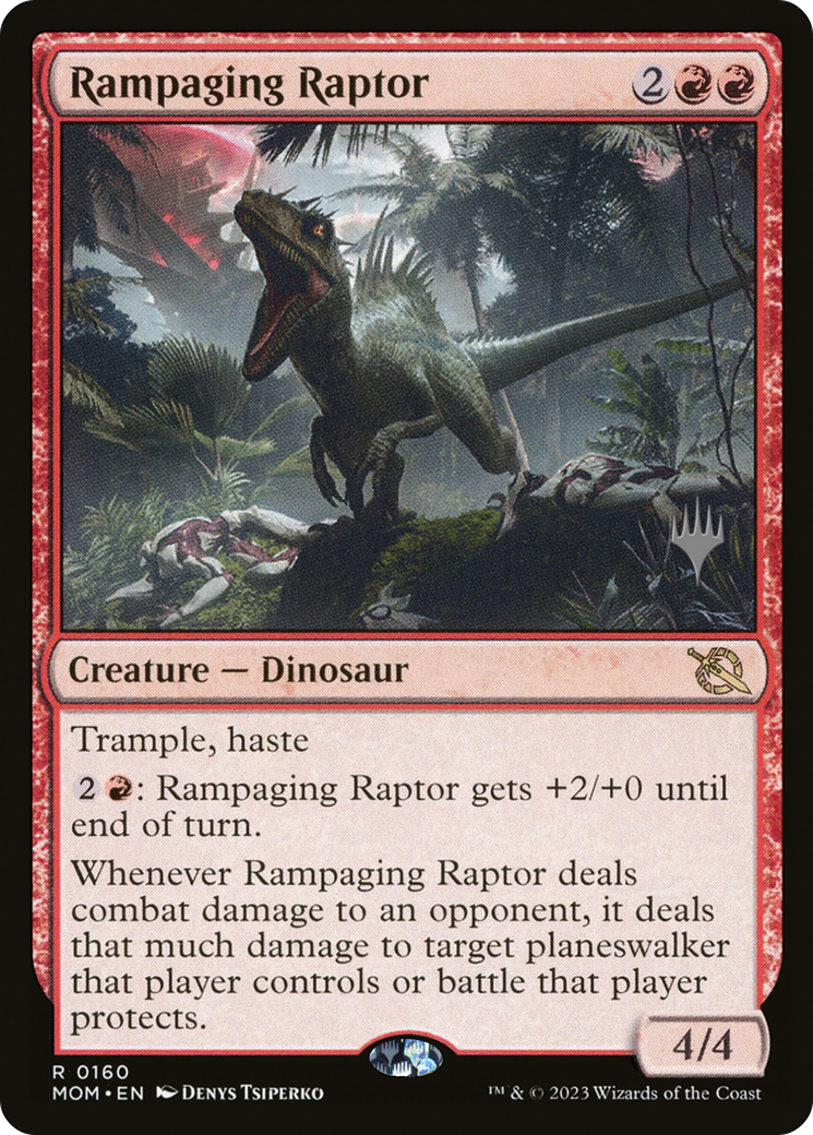 Rampaging Raptor (Promo Pack) [March of the Machine Promos] | Galaxy Games LLC