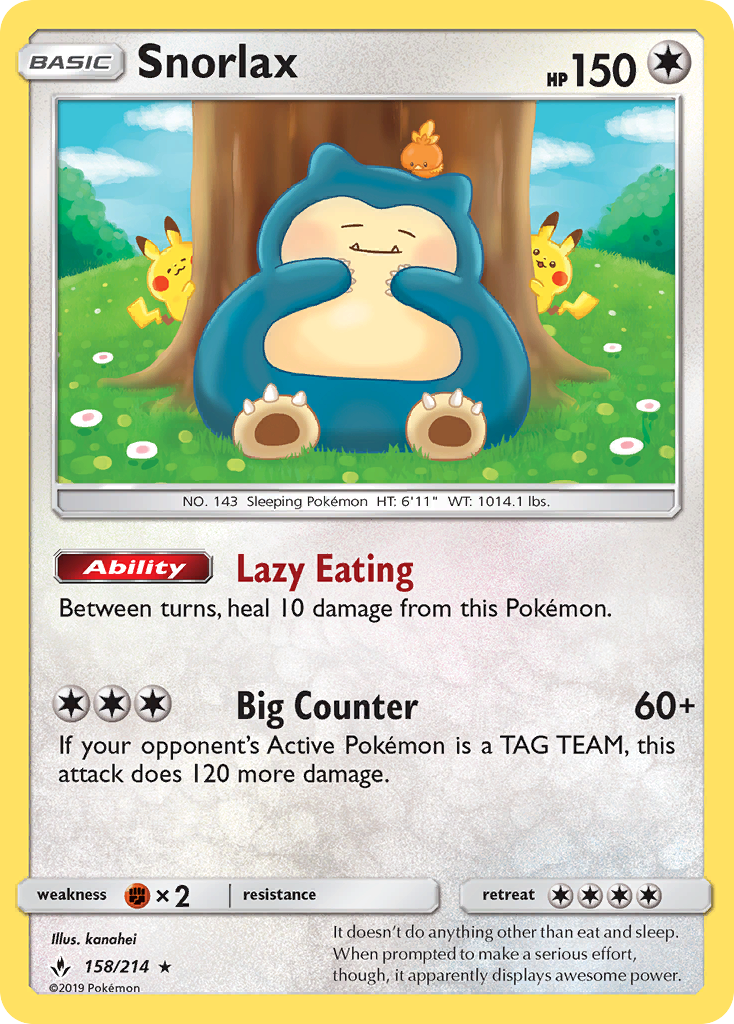 Snorlax (158/214) [Sun & Moon: Unbroken Bonds] | Galaxy Games LLC