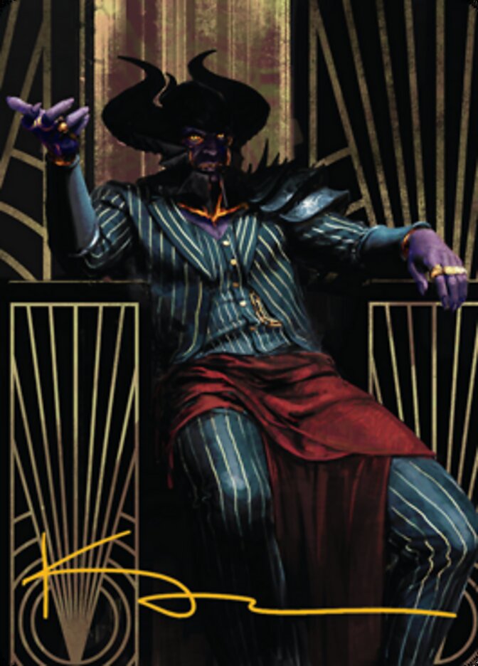 Ob Nixilis, the Adversary 2 Art Card (Gold-Stamped Signature) [Streets of New Capenna Art Series] | Galaxy Games LLC
