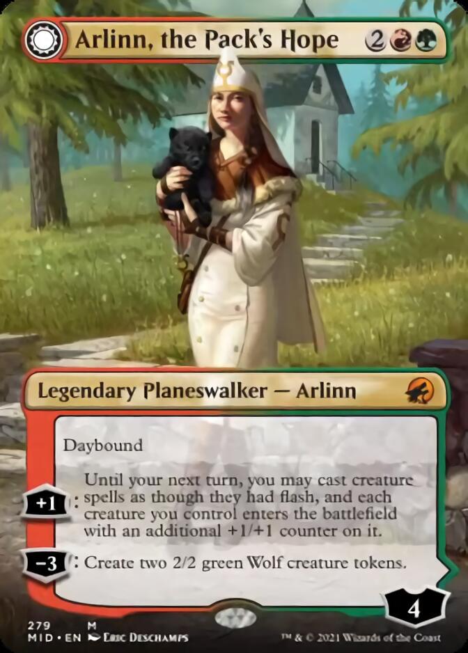 Arlinn, the Pack's Hope // Arlinn, the Moon's Fury (Borderless) [Innistrad: Midnight Hunt] | Galaxy Games LLC