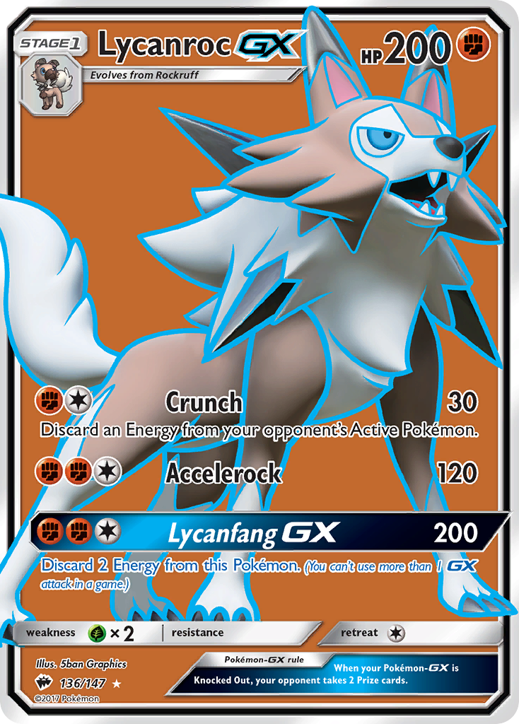 Lycanroc GX (136/147) [Sun & Moon: Burning Shadows] | Galaxy Games LLC