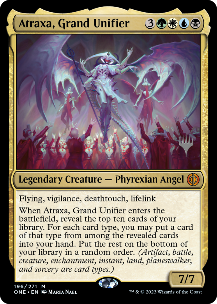 Atraxa, Grand Unifier (Promo Pack) [Phyrexia: All Will Be One Promos] | Galaxy Games LLC
