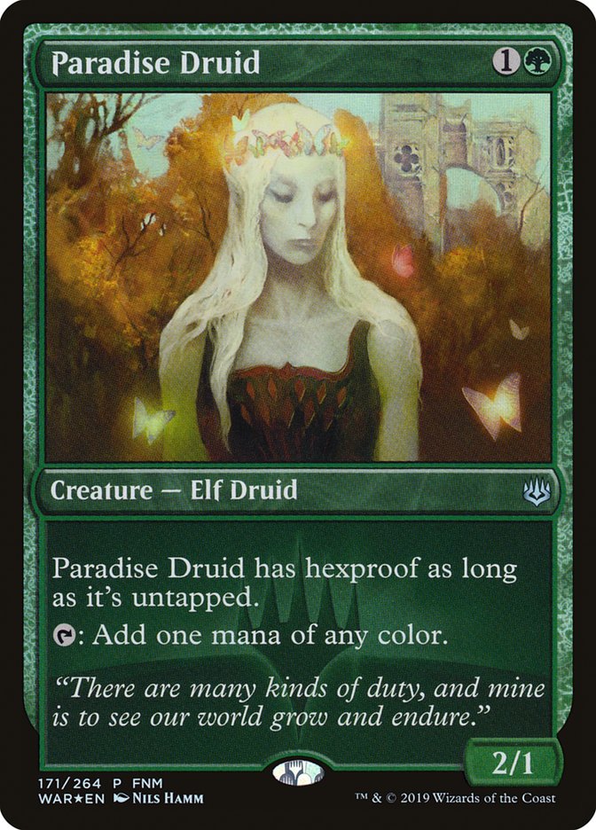 Paradise Druid (FNM) [War of the Spark Promos] | Galaxy Games LLC