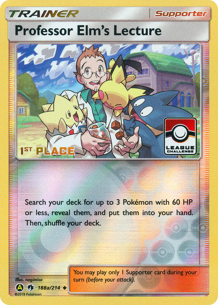 Professor Elm's Lecture (188a/214) (League Promo 1st Place) [Sun & Moon: Lost Thunder] | Galaxy Games LLC