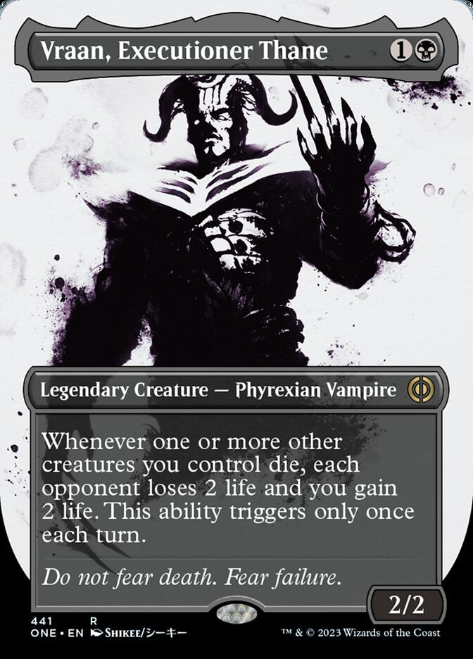 Vraan, Executioner Thane (Borderless Ichor Step-and-Compleat Foil) [Phyrexia: All Will Be One] | Galaxy Games LLC