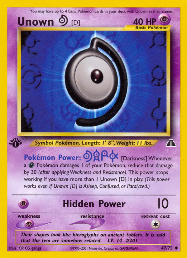 Unown [D] (47/75) [Neo Discovery 1st Edition] | Galaxy Games LLC