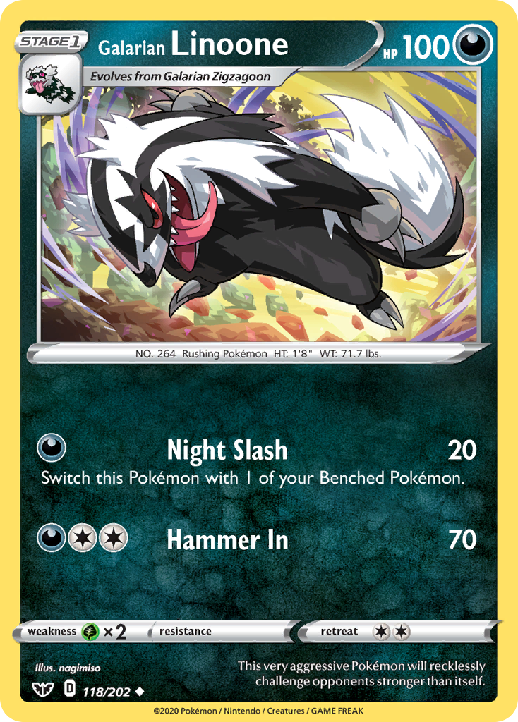 Galarian Linoone (118/202) [Sword & Shield: Base Set] | Galaxy Games LLC