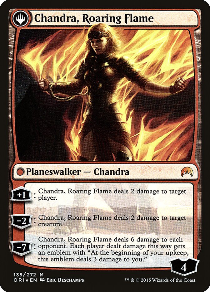 Chandra, Fire of Kaladesh // Chandra, Roaring Flame [Magic Origins Prerelease Promos] | Galaxy Games LLC