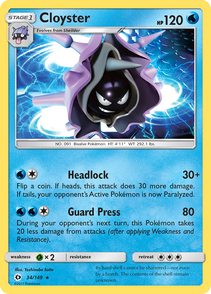 Cloyster (34/149) [Sun & Moon: Base Set] | Galaxy Games LLC