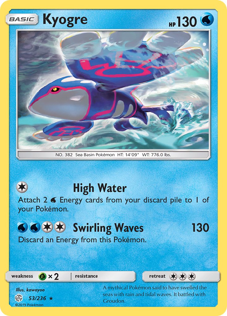 Kyogre (53/236) (Cracked Ice Holo) (Theme Deck Exclusive) [Sun & Moon: Cosmic Eclipse] | Galaxy Games LLC