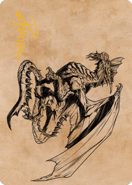 Ancient Silver Dragon Art Card (47) (Gold-Stamped Signature) [Commander Legends: Battle for Baldur's Gate Art Series] | Galaxy Games LLC