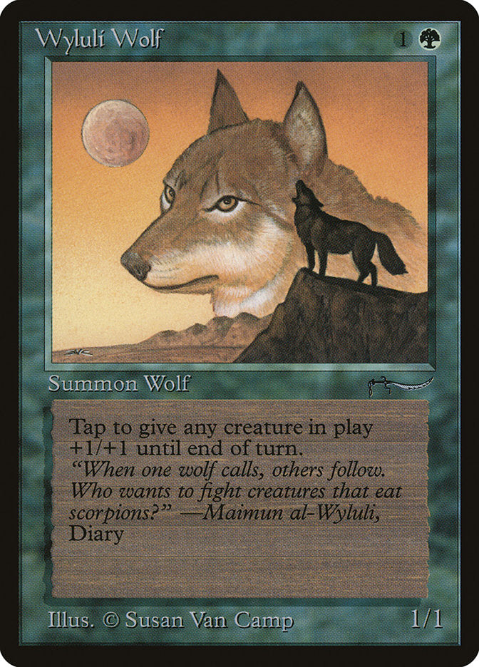 Wyluli Wolf (Dark Mana Cost) [Arabian Nights] | Galaxy Games LLC