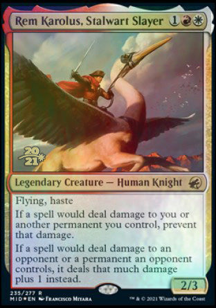 Rem Karolus, Stalwart Slayer [Innistrad: Midnight Hunt Prerelease Promos] | Galaxy Games LLC