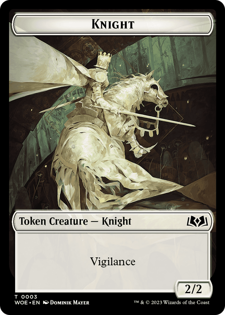 Knight // Food (0011) Double-Sided Token [Wilds of Eldraine Tokens] | Galaxy Games LLC
