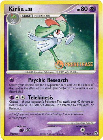 Kirlia (53/132) (Prerelease Promo) [Diamond & Pearl: Black Star Promos] | Galaxy Games LLC