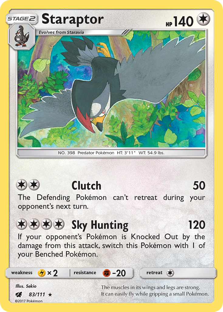 Staraptor (83/111) [Sun & Moon: Crimson Invasion] | Galaxy Games LLC