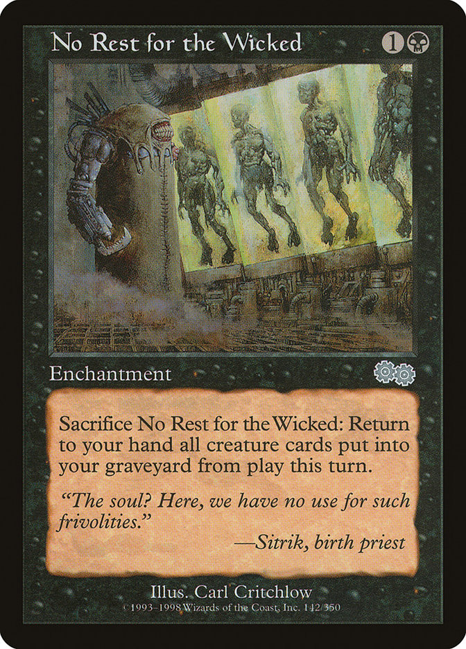 No Rest for the Wicked [Urza's Saga] | Galaxy Games LLC