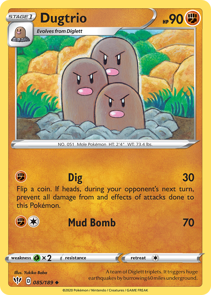 Dugtrio (085/189) [Sword & Shield: Darkness Ablaze] | Galaxy Games LLC