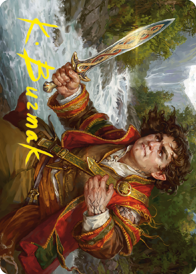 Frodo Baggins Art Card (16/81) (Gold-Stamped Signature) [The Lord of the Rings: Tales of Middle-earth Art Series] | Galaxy Games LLC