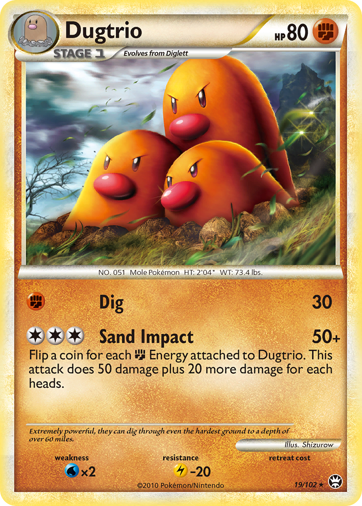 Dugtrio (19/102) [HeartGold & SoulSilver: Triumphant] | Galaxy Games LLC