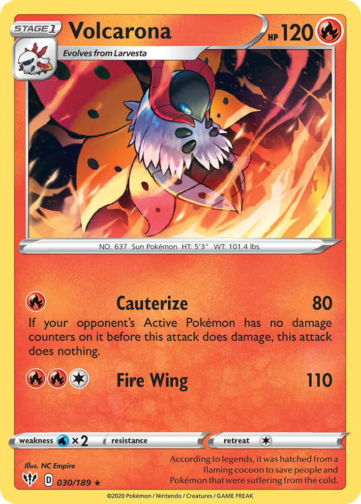 Volcarona (030/189) [Sword & Shield: Darkness Ablaze] | Galaxy Games LLC