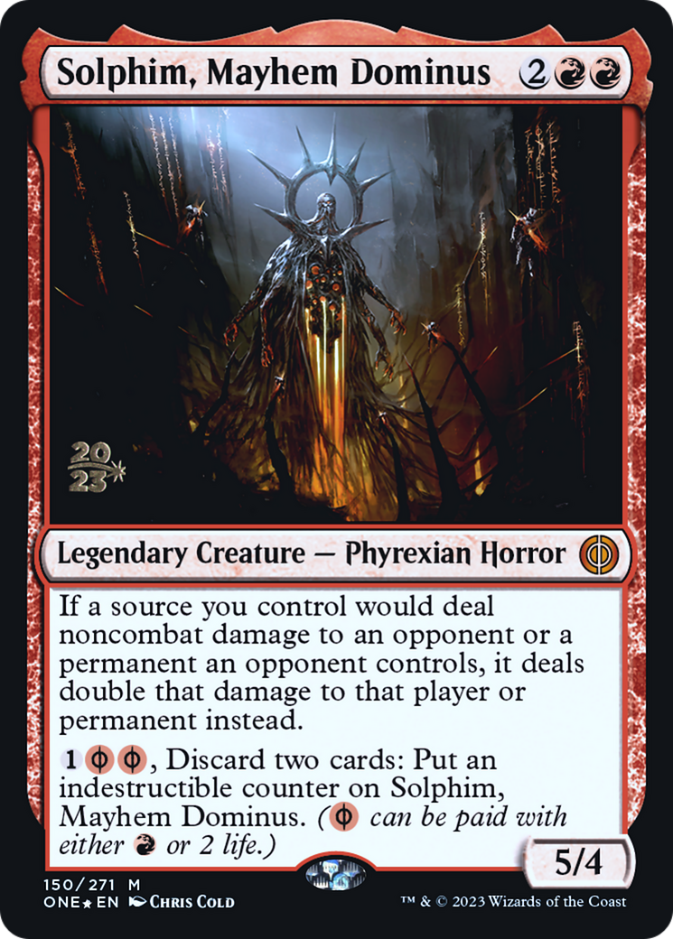 Solphim, Mayhem Dominus [Phyrexia: All Will Be One Prerelease Promos] | Galaxy Games LLC