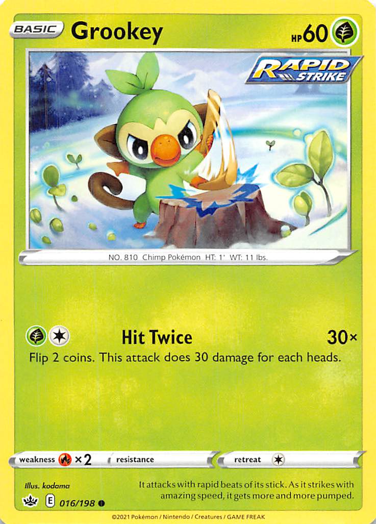 Grookey (016/198) [Sword & Shield: Chilling Reign] | Galaxy Games LLC