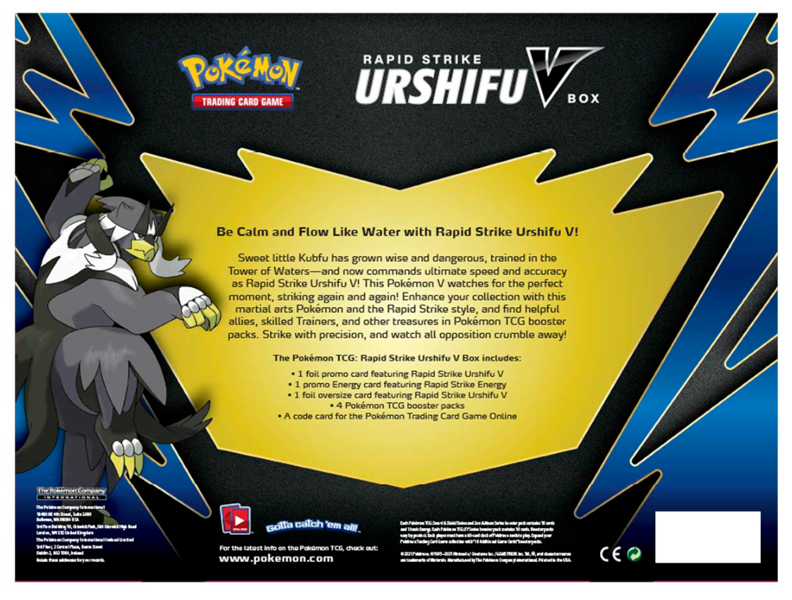 Sword & Shield: Battle Styles - Rapid Strike Urshifu V Box | Galaxy Games LLC