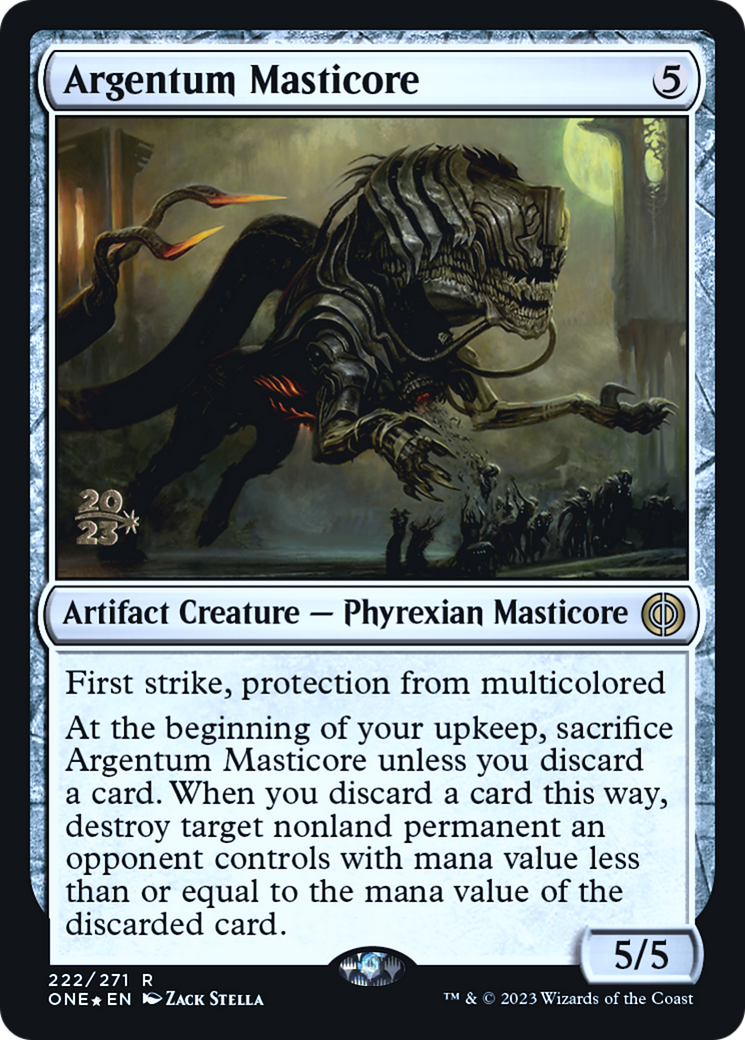 Argentum Masticore [Phyrexia: All Will Be One Prerelease Promos] | Galaxy Games LLC