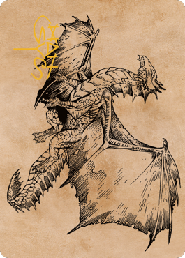 Ancient Bronze Dragon Art Card (58) (Gold-Stamped Signature) [Commander Legends: Battle for Baldur's Gate Art Series] | Galaxy Games LLC