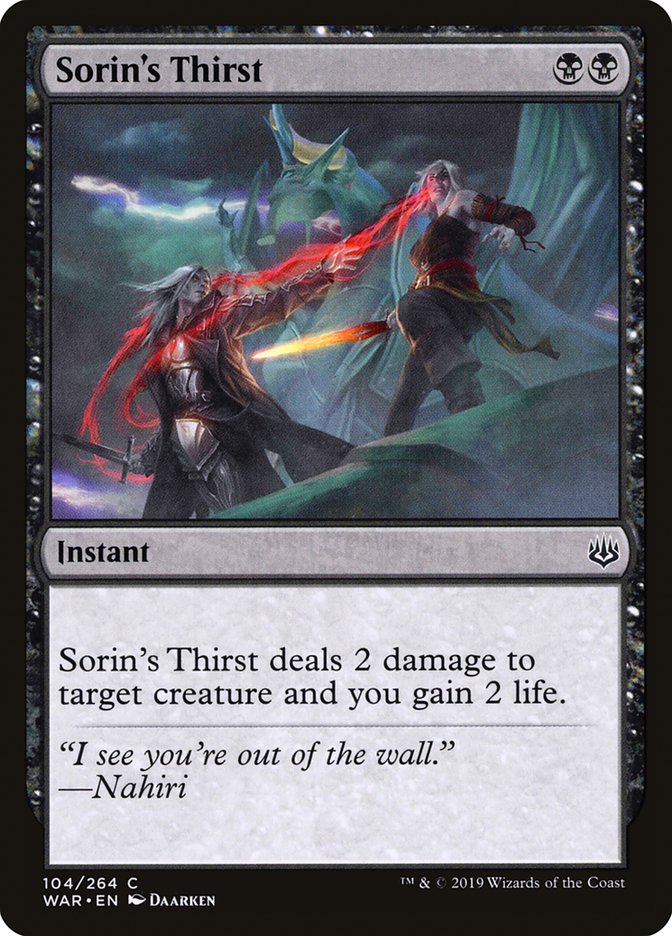 Sorin's Thirst [War of the Spark] | Galaxy Games LLC