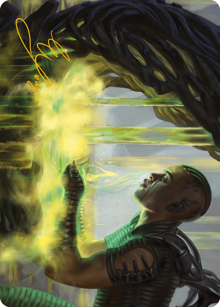 Necrogen Communion Art Card (Gold-Stamped Signature) [Phyrexia: All Will Be One Art Series] | Galaxy Games LLC