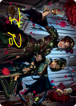 Falkenrath Celebrants 2 Art Card (Gold-Stamped Signature) [Innistrad: Crimson Vow Art Series] | Galaxy Games LLC