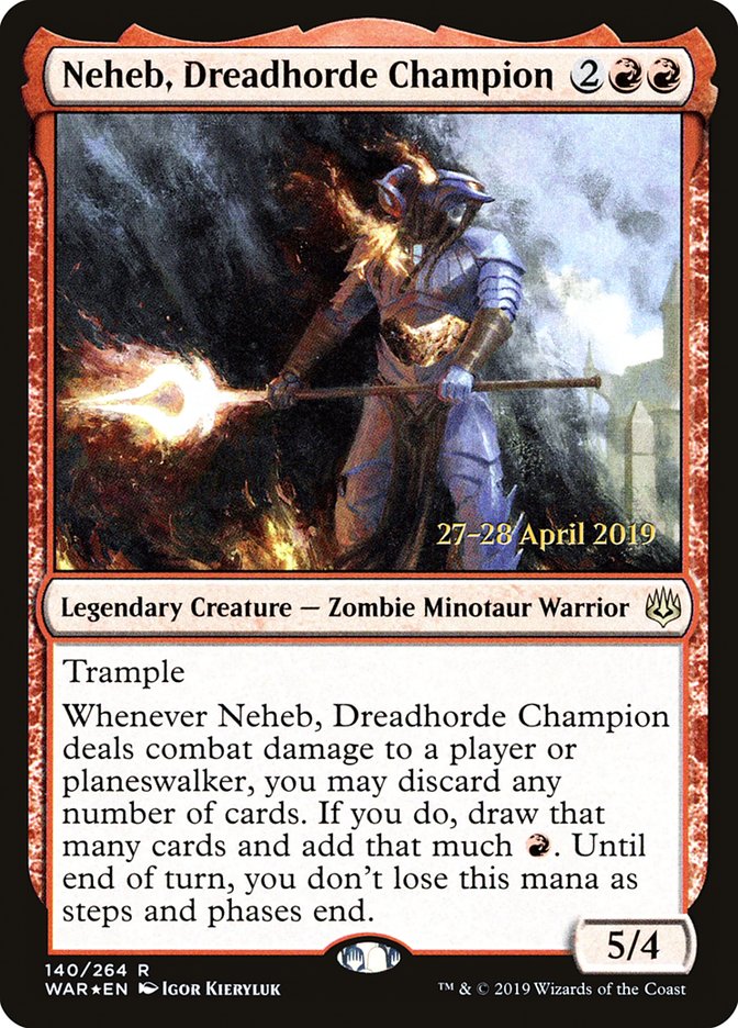 Neheb, Dreadhorde Champion [War of the Spark Prerelease Promos] | Galaxy Games LLC