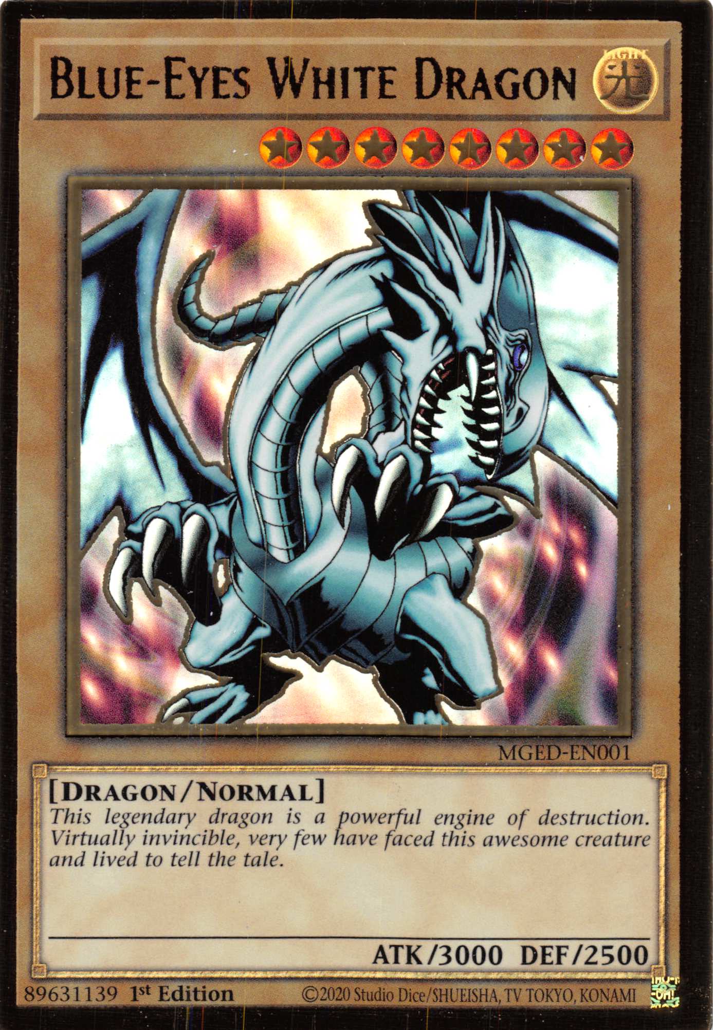 Blue-Eyes White Dragon (Alternate Art) [MGED-EN001] Gold Rare | Galaxy Games LLC