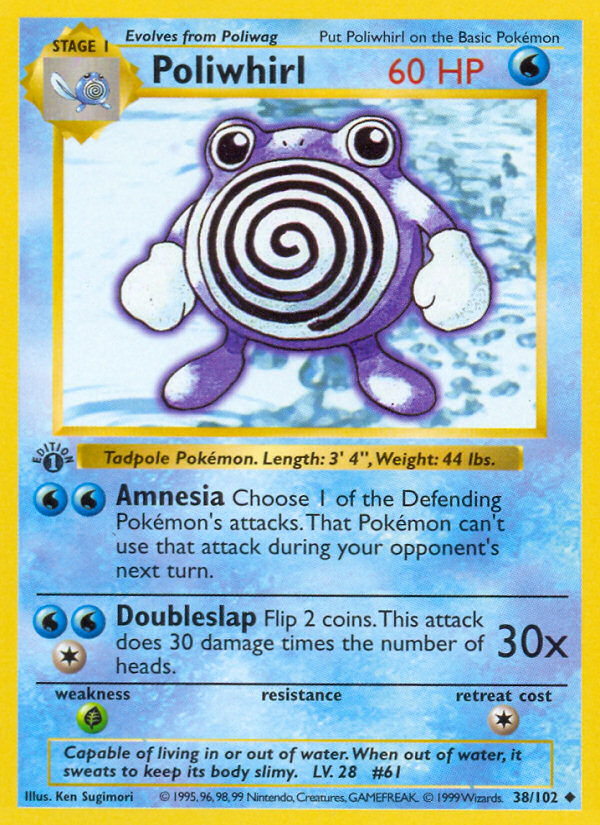 Poliwhirl (38/102) (Shadowless) [Base Set 1st Edition] | Galaxy Games LLC